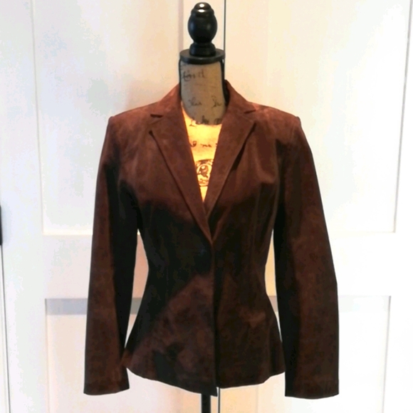 Chocolate Brown Suede Fitted Jacket - Never Worn - Picture 4 of 16
